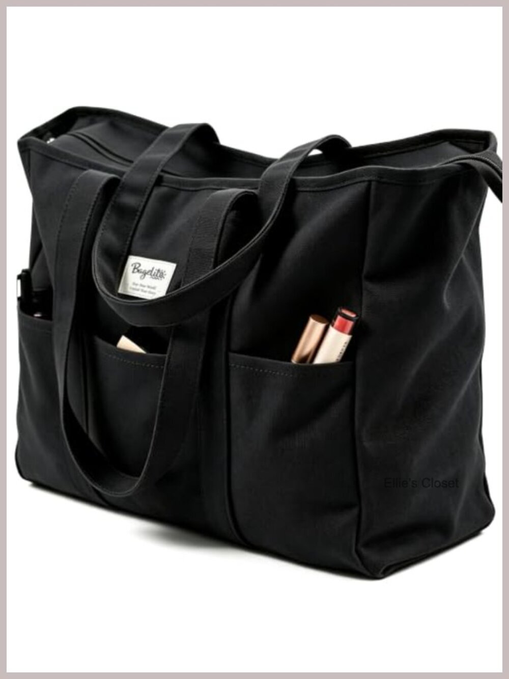 Extra Large Canvas Tote Bag with Zipper, Laptop Sleeve, Utility Work Tote - Picture 1 of 6